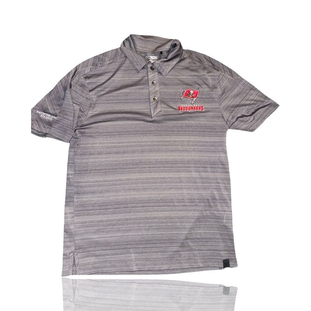 OGIO Men's Tampa Bay Buccaneers Polo Shirt Gray Size S Short Sleeve: